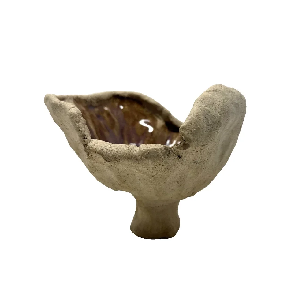 Wabi Sabi Handmade Pottery Ashtray Catchall Pedestal Bowl Organic Studio Ceramic